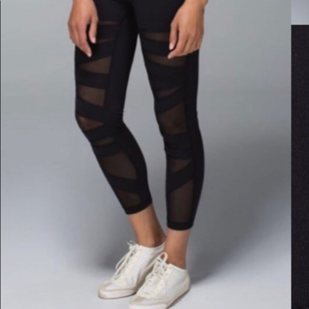 Lululemon High Times Tech Mesh Wunder Under Pant Hi-Rise Leggings Pocket Stretch